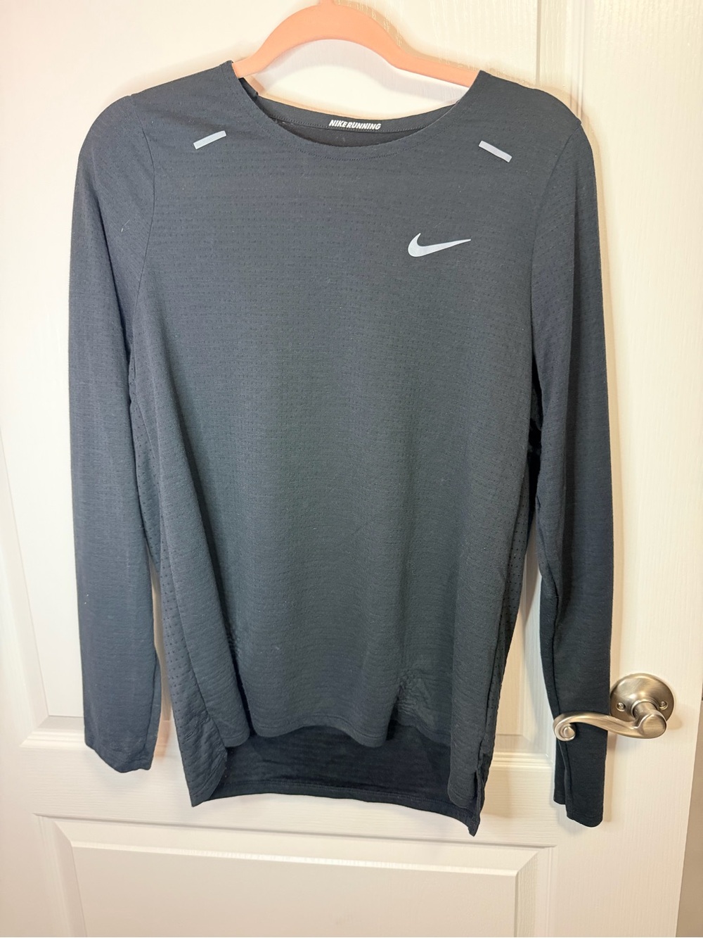 Nike Long-Sleeve Running Crew in Dark Charcoal